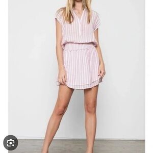 Rails Angelina Sz M Linen Pink and White Dress